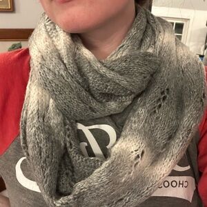 Gray Ombre Knit Infinity Scarf